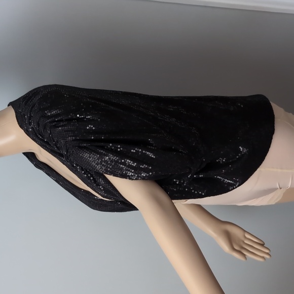 EVA FRANCO Sequin Bolero w/ ruching on shoulders & sleeves.Black. Size 4 GLAMOUR - Picture 7 of 11